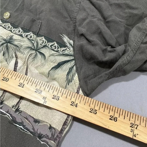 Bamboo Cay Hawaiian Shirt Mens XL Gray Beige Tan Aloha Island - Picture 4 of 7
